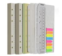 Wonderpool 320 Pages Ruled/Lined Paper Refill A6 Inserts Binder Loose Leaf Paper, Dividers, Pocket, Neon Page Marker, Bookmark, Stencils for Refillable 6 Ring Binder Journal Notebook Diary Planner(A6)