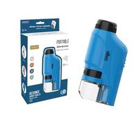 WonderQuest Miniscope, 60-120X Mini Portable Microscope for Children, STEM Science Exploration Toy with Slides, Pocket Microscope for Bugs, Plants, Leaves, School & Outdoor Learning (A)