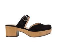 Wonders - Black Clogs Shoes - Leather, Wild Black, 4 UK