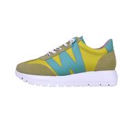 Wonders Odisei: Women's Platform Sneakers Green Leather Lightweight A-2476