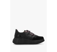 WONDERS Roma 31 Black Mixed Textile Chunky Trainers Size: 39, Colour: