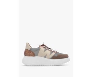 WONDERS Roma 31 Taupe Mixed Textile Chunky Trainers Size: 41, Colour: