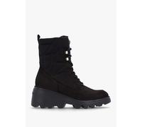 WONDERS Toronto Black Suede & Nylon Wedge Ankle Boots Size: 38, Colour