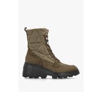 WONDERS Toronto Khaki Suede & Nylon Wedge Ankle Boots Size: 37, Colour