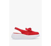 WONDERS Winger Rojo Suede Knotted Sling Back Moccasins Size: 36, Colo