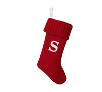 Wondershop Holiday Christmas Stocking Knit Red Monogram Letter S Measures 20"