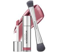 Wonderskin Beauty Essentials Set, Liquid Blush Stain in Barely and Dual-Ended Blush & Contour Brush