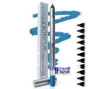 Wonderskin 1440 Longwear Blue Waterproof Eyeliner Pencil - Sharpenable Eyeliner Pencil and Smudge Proof Blue Eye Liner Pencils (Aqua)