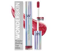 Wonderskin WONDER BLADING Top Gloss - Red Glitter Lip Gloss, Hydrating and High Shine Finish Lip Makeup (Red Glitter)