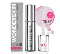Wonderskin Lip Rehab Serum Oil - Color Changing Lip Oil from Clear to Pink - PH-activated, Non-sticky & Hydrating Tinted Lip Oil for Dry Lips (Kissed)