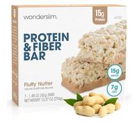 WonderSlim Low-Carb 15g Protein Diet Bar - Fluffy Nutter - High Fiber Weight Loss Snack Bar - Gluten Free (7 Count)