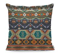 WONDERTIFY Aztec Pattern Cushion Cover Navajo Style Tribal Ethnic African American Decorative Throw Pillow Covers For Couch, Bed Sofa Pillows Case Colorful 45X45 Cm