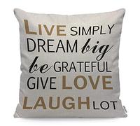 WONDERTIFY Live Simply Cushion Cover Laugh Lot Inspirational Quotes Throw Pillow Covers Cushion Case For Couch Home Decor 45X45 Cm