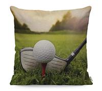 WONDERTIFY Play Golf Cushion Cover Golfball Golf Club Grassland Throw Pillow Covers Cushion Case For Couch Home Decor Red White Black Green 45X45 Cm