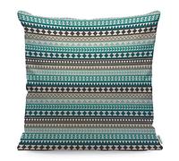 WONDERTIFY Tribal Aztec Cushion Cover White Hipster Decorative Throw Pillow Covers For Couch, Bed Sofa Pillows Case Blue Turquoise Teal Gray 45X45 Cm