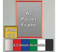 Wonderwall A2 Snap Poster Frame - Easy to fit - Single or Multi-pack Option (Pk 5, Red)