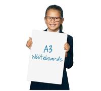 Wonderwall A3 Handheld Lapboards Pk of 10, Double-Sided School Whiteboard | Features rounded safety corners & reversible surface: one side has a feint 25mm grid, while the opposite side is plain white