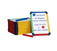 Wonderwall A4 Laptop Double-Sided Magnetic Whiteboard | Pack of 100 | Laptop Dry-Wipe Boards with Coloured Frame - Ideal for Classroom, School
