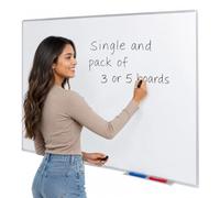 Wonderwall Budget Magnetic Dry-Wipe Whiteboard, 120 x 90cm, Aluminium Frame