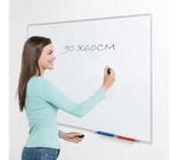Wonderwall Budget Magnetic Whiteboard 90 x 60cm, Dry-Wipe, Aluminium Frame