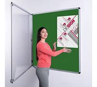 Wonderwall Classic Indoor Tamperproof Lockable Felt Green Noticeboard, 120 x 120 cm, Indoor Pinboard with Double Locks and Keys - Ideal for Office, School & Healthcare Displays