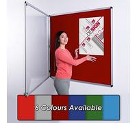 Wonderwall Classic Indoor Tamperproof Lockable Noticeboard, Burgundy, 120 x 120 cm, Felt Pinboard, Aluminium Frame with Double Locks and Keys - Ideal for Office, School & Healthcare Displays
