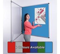 Wonderwall Classic Tamperproof Lockable Felt Light Blue Noticeboard, 120 x 120 cm, Indoor Pinboard with Double Locks and Keys - Ideal for Office, School & Healthcare Displays