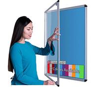 Wonderwall Classic Tamperproof Lockable Light Blue Noticeboard, 90 x60cm, with 2 Safety Locks, Indoor Use- for School, Office Display