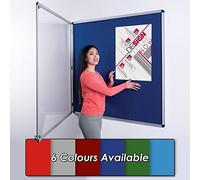 Wonderwall Classic Tamperproof Lockable Notice Board 120 X120 CM, Blue Felt Pinboard, with 2 Matching Locks and Keys, 6 Colours to Choose from - for Office, School, Info Hub