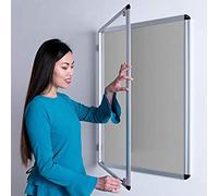 Wonderwall Classic Tamperproof Lockable Noticeboard, 120 x 90 cm, Grey Felt Pinboard, Aluminium Frame with 2 Matching Safety Locks & Keys - Ideal for School, Office, Community Hub