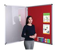 Wonderwall Classic Tamperproof Lockable Noticeboard 120 x 90cm with 2 Matching Safety Locks -12 Colours to Choose from incl. (Burgundy)- Ideal for Office, School, Information Hub