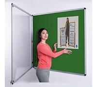 Wonderwall Classic Tamperproof Lockable Noticeboard 90 x 90 cm | Green Display Pinboard | 2 Matching Locks & Keys - 5 Colours to Choose from - Ideal for Offices, Schools, Displays