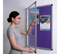 Wonderwall Classic Tamperproof Lockable Noticeboard - Purple Pinboard, 90 x 60cm, Aluminium Frame with 2 Matching Safety Locks & Keys - Ideal for Office, School, Public Displays
