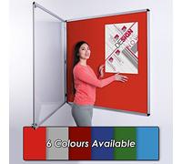 Wonderwall Classic Tamperproof Lockable Red Felt Noticeboard, 120 x 120 cm with 2 Safety Locks, 6 Colours to Choose from, Including - for Office, School
