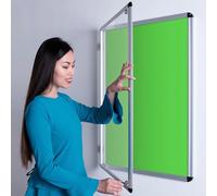 Wonderwall Classic Tamperproof Noticeboard, Grass Green Loop Nylon, Aluminium Frame, with 2 Safety Locks - Indoor use- for School, Office Display