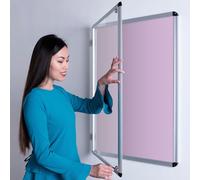 Wonderwall Classic Tamperproof Noticeboard, Lavender Pink Loop Nylon, Aluminium Frame, with 2 Safety Locks - Indoor use- for School, Office Display