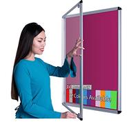 Wonderwall Classic Tamperproof Noticeboard, Raspberry Loop Nylon, Aluminium Frame, with 2 Safety Locks - Indoor use- for School, Office Display