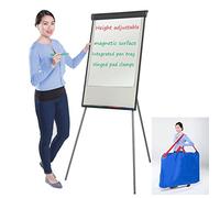 Wonderwall Deluxe Magnetic Whiteboard Tripod Flipchart Easel/Portable Magnetic Whiteboard Planner - Black with Carry Bag