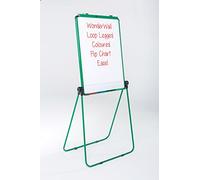 Wonderwall Double-Sided Height Adjustable Magnetic Flipchart Easel | Portable Freestanding Dry-Wipe Whiteboard - (Green Without Carry Bag) - for School, Office, Training, Events