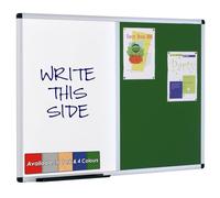 Wonderwall Dual Combination Green Felt Noticeboard & Magnetic Dry-Erase Whiteboard, 180 x 120 cm, Wall-Mounted, Aluminium Frame, Clip-on Pen Tray - for Office, School, Home Planning