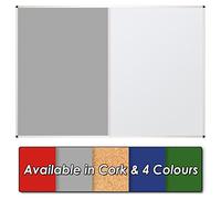 Wonderwall Duo Combination Light Grey Noticeboard Pinboard/Dry-Wipe Whiteboard - 120 x 180cm - 5 Colours to Choose from - Ideal for Office, School, Home
