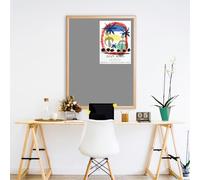 Wonderwall Eco-Friendly Felt Noticeboard,120 x 90 cm, Grey Pinboard, Light Oak Effect Frame, 11 Colours to Choose from - Ideal for School, Office, Studio
