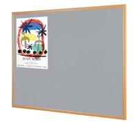 Wonderwall Eco-Friendly Noticeboard, 60 x 90 cm, Grey Felt, Wooden Light Oak Effect Frame - Ideal for Office, Home, School, Community Hubs