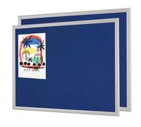 Wonderwall Environmentally Friendly Blue Felt Noticeboard | Silver Effect Wood Frame | Made from Recycled Materials in The UK | 90 x 60cm (Value Pack of 2)