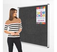 Wonderwall Fire-Resistant Tamperproof Lockable Noticeboard, Charcoal, 120 x 120 cm with Door - Ideal for Public Spaces, Schools, Hotels