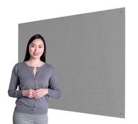 Wonderwall Frameless Fire-Retardant Noticeboard, 120 x 90 cm, Grey Pinboard - 8 Colours to Choose from, Ideal for Office,School, Housing Associations, Busy & Sensitive Locations
