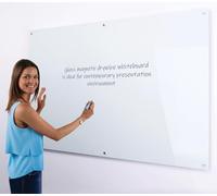 Wonderwall Frameless Glass Magnetic Whiteboard 120 x 200cm, Large, Dry-Wipe | Wall-Mounted, Steel backed prestige whiteboard use with neodyium magnets unique floating appearance when mounted on a wall