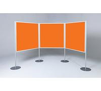 Wonderwall Freestanding Display Panel Double-Sided Pinboard | Mega Display Kit M - 11 Colours to Choose from, incl. (Orange Sunset) - Ideal for Exhibition, Office, School, Information Center
