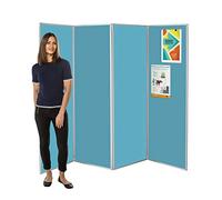 Wonderwall Freestanding Privacy Screen | Concertina style Folding 5 Panel Display Room & space Divider Screen | 13 colours (Sky Blue) - Ideal for Healthcare, Schools, Exhibitions, Libraries