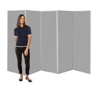Wonderwall Freestanding Royal Blue/Grey Felt Folding Display 5 Panel Privacy Screen | Concertina Partition Divider Screen | 13 colours - Ideal for Healthcare, Schools, Exhibitions, Libraries